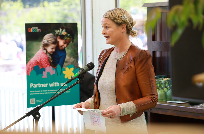 Dearbhaile speaking at an event